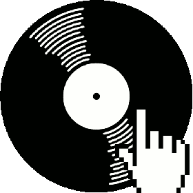 Cursor icon on spinning vinyl