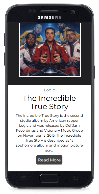 Phone displaying Artist on All The Music